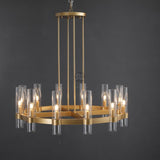Crystalline Round Chandelier For Art Blown Glass 36"