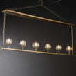 Dawn- Modern Design Niche Unique Hexagonal Crystal Ball Linear Chandelier 48"/60" Over Dining Table