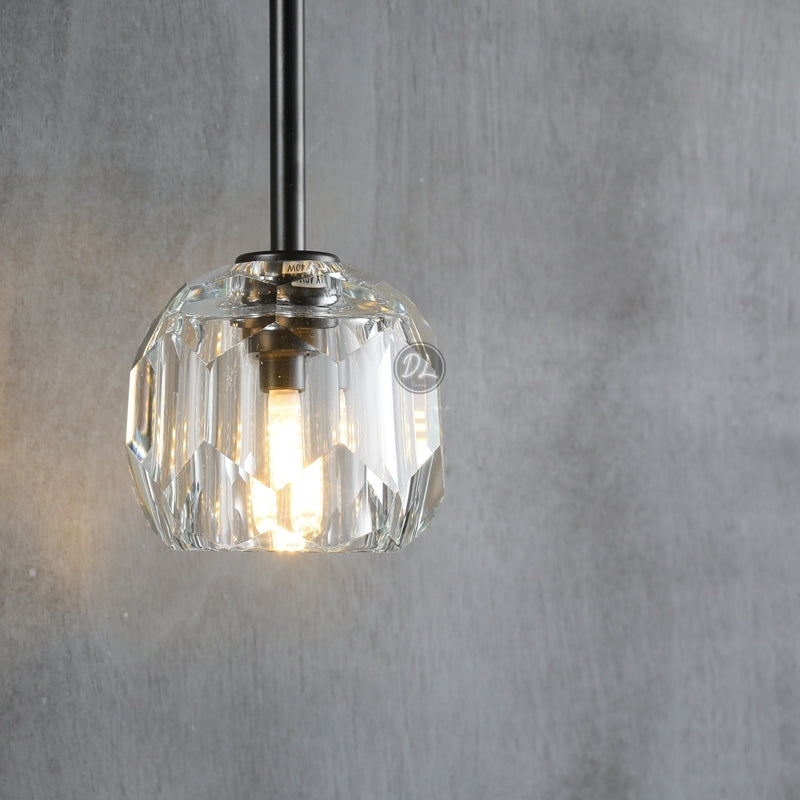 Dawn Clear&Smoke Crystal Ball Wall Sconce 28"H