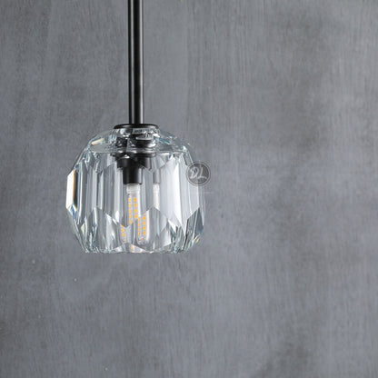 Dawn Clear&Smoke Crystal Ball Wall Sconce 28"H