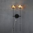 Dawn Clear&Smoke Crystal Ball Wall Sconce 28"H