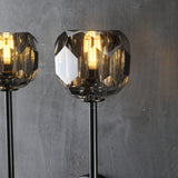 Dawn Clear&Smoke Crystal Ball Wall Sconce 28"H