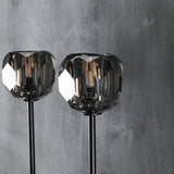 Dawn Clear&Smoke Crystal Ball Wall Sconce 28"H