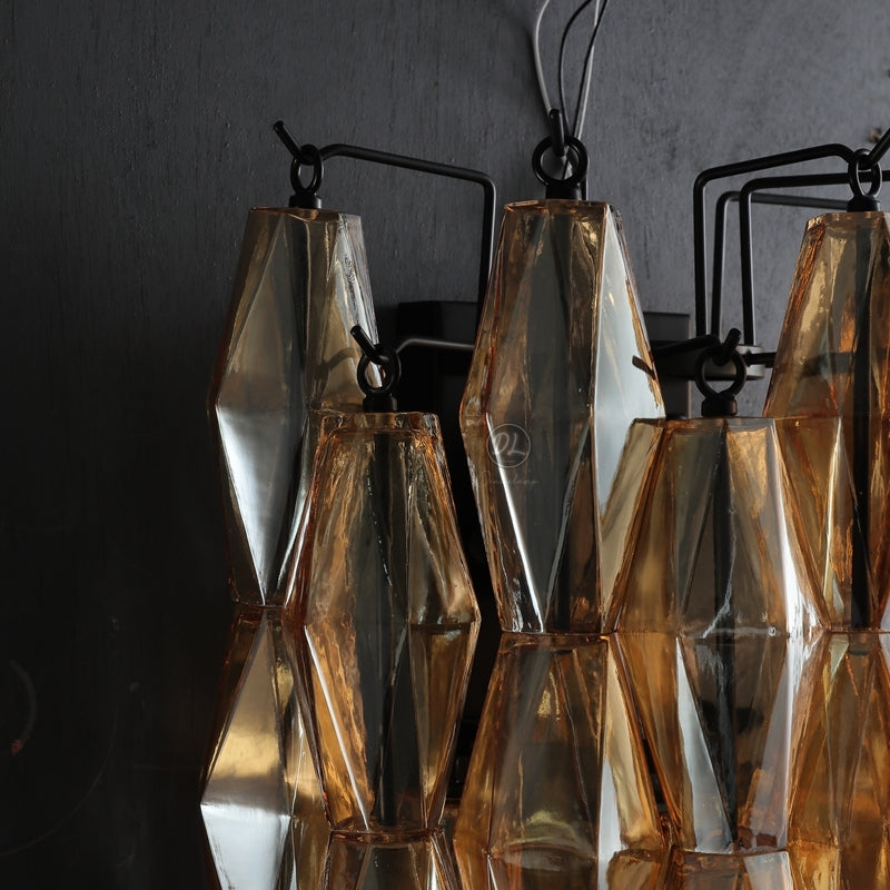 Golden Banana Clear/Smoke Glass Short Wall Sconce