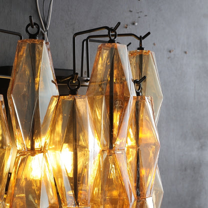 Golden Banana Clear/Smoke Glass Short Wall Sconce