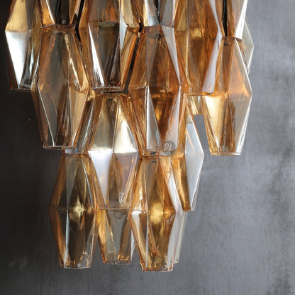 Golden Banana Clear/Smoke Glass Short Wall Sconce