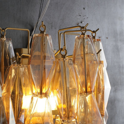 Golden Banana Clear/Smoke Glass Short Wall Sconce