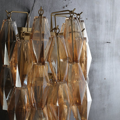 Golden Banana Clear/Smoke Glass Short Wall Sconce