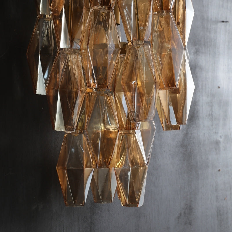 Golden Banana Clear/Smoke Glass Short Wall Sconce