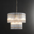 Golden Tea 2-Tier Round Glass Chandelier 37"