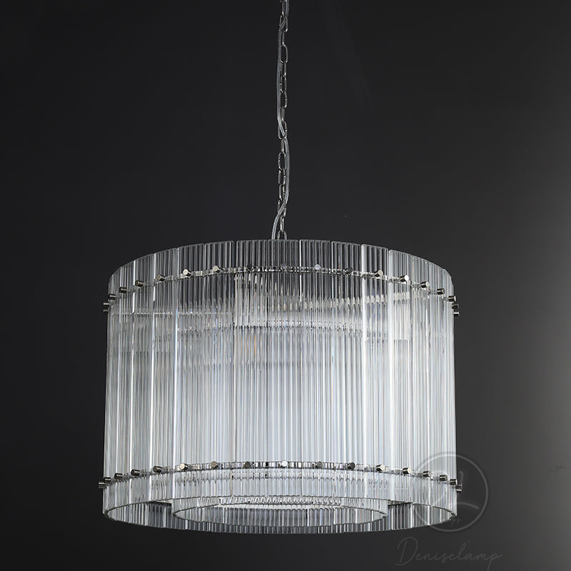 Sammi Modern Round Glass Chandelier 37" For Living Room