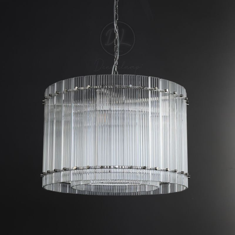Golden Tea Modern Round Glass Chandelier 37"