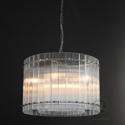 Sammi Modern Round Glass Chandelier 37" For Living Room