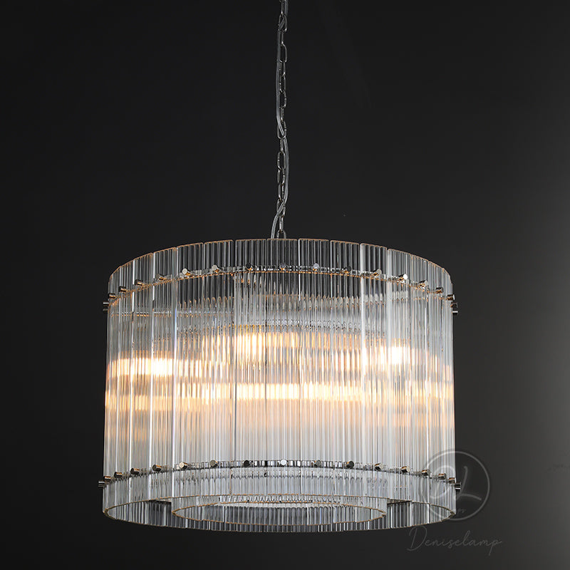 Sammi Modern Round Glass Chandelier 37" For Living Room