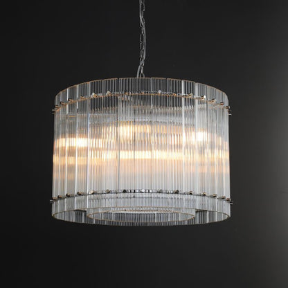 Golden Tea Modern Round Glass Chandelier 37"