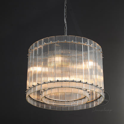 Sammi Modern Round Glass Chandelier 37" For Living Room