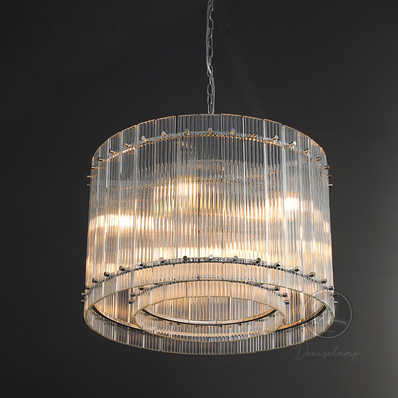 Sammi Modern Round Glass Chandelier 37" For Living Room