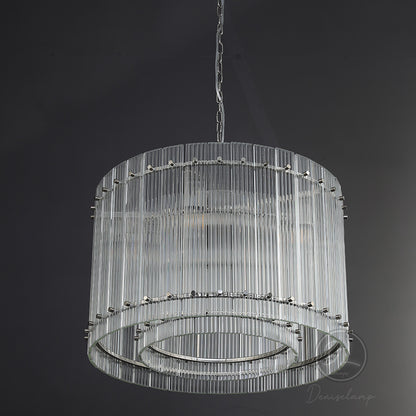Sammi Modern Round Glass Chandelier 37" For Living Room