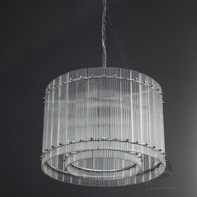 Sammi Modern Round Glass Chandelier 37" For Living Room