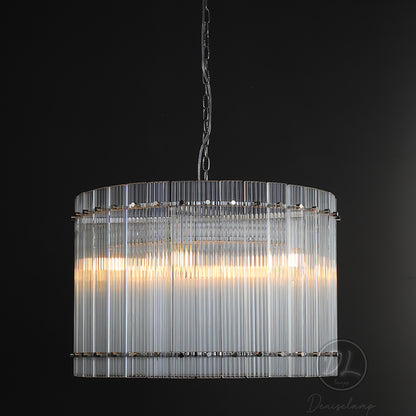 Sammi Modern Round Glass Chandelier 37" For Living Room