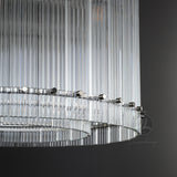 Sammi Modern Round Glass Chandelier 37" For Living Room