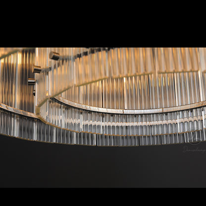 Sammi Modern Round Glass Chandelier 37" For Living Room