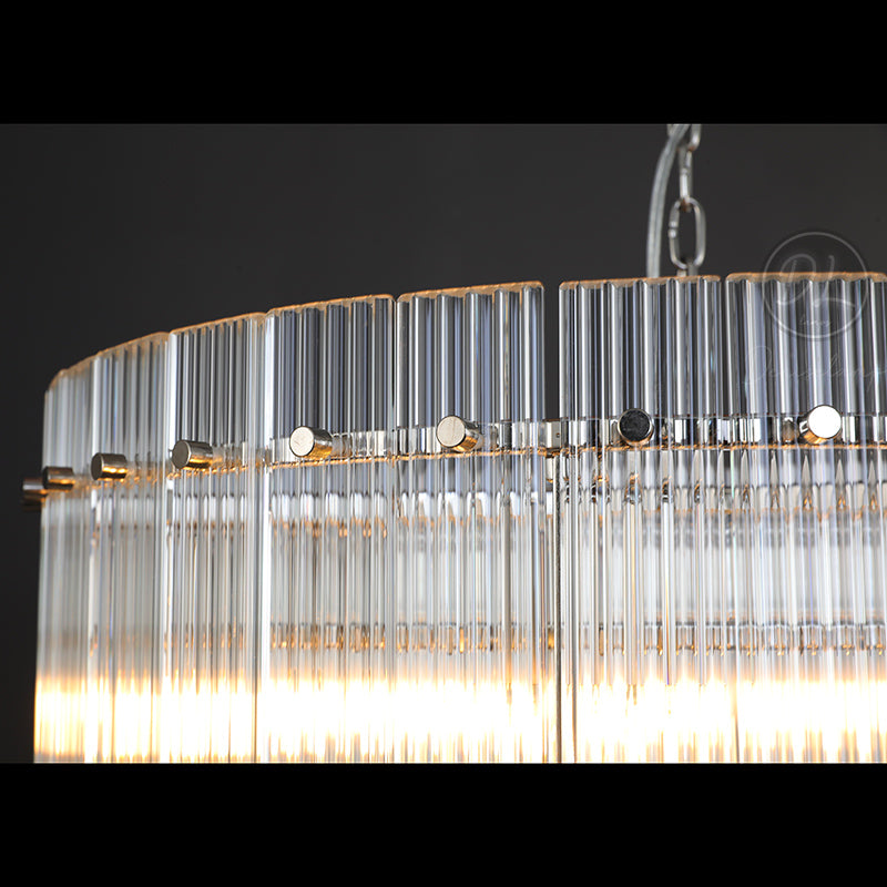 Sammi Modern Round Glass Chandelier 37" For Living Room