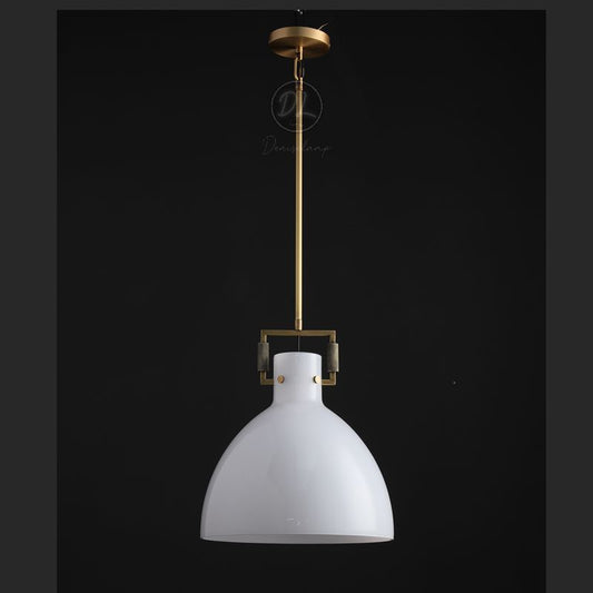 MechFriction Milk Glass Cloche Pendant