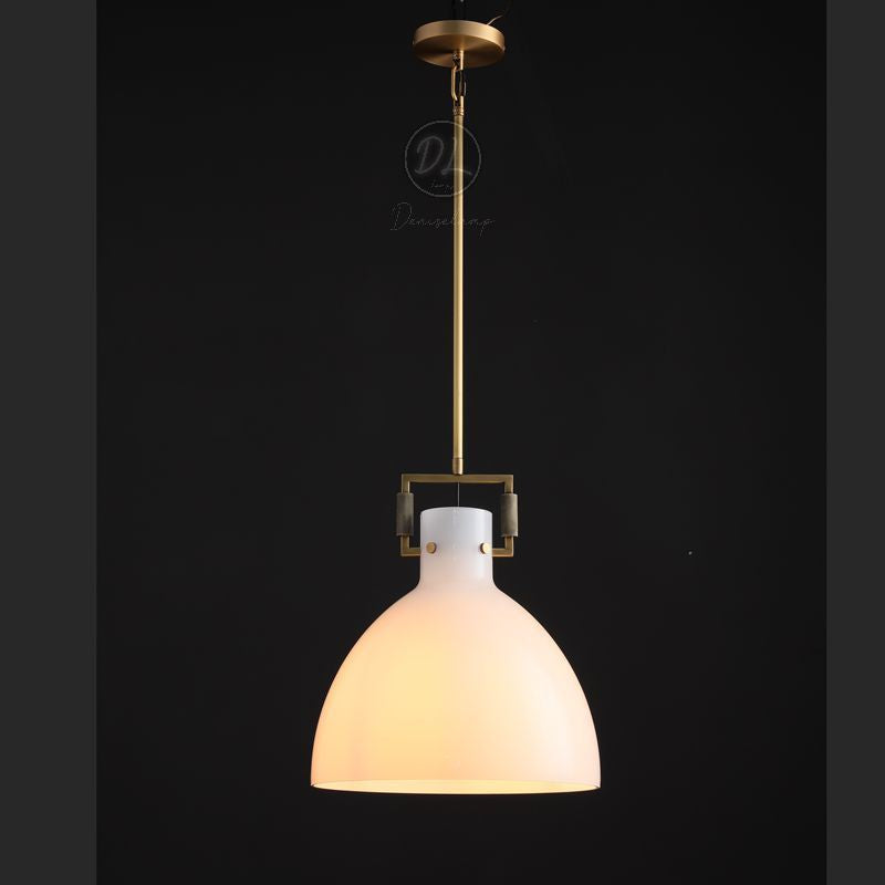 MechFriction Milk Glass Cloche Pendant