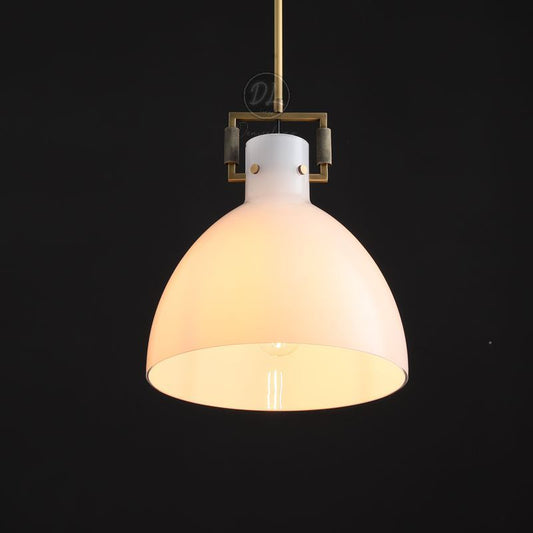MechFriction Milk Glass Cloche Pendant