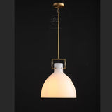 MechFriction Milk Glass Cloche Pendant