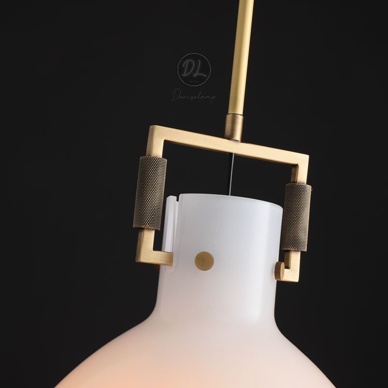 MechFriction Milk Glass Cloche Pendant