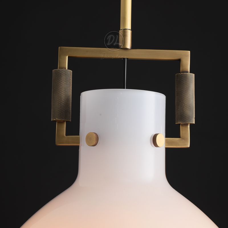 MechFriction Milk Glass Cloche Pendant