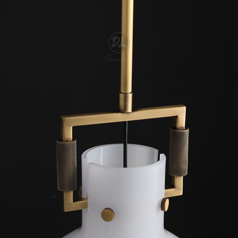 MechFriction Milk Glass Cloche Pendant