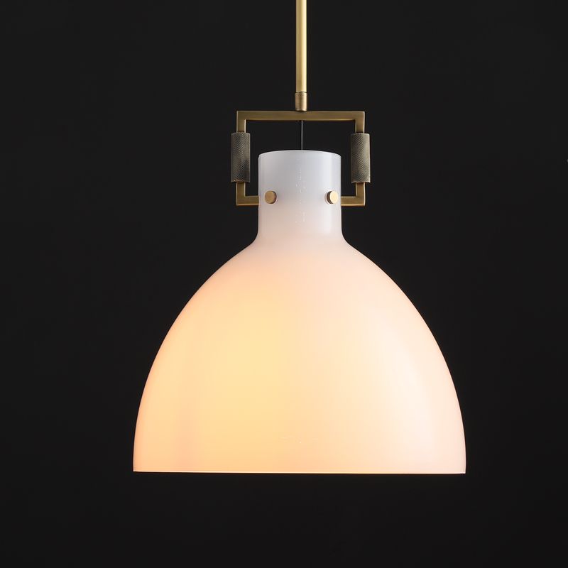 MechFriction Milk Glass Cloche Pendant