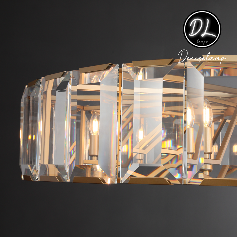 Moonlit Faceted Round Crystal Chandelier 60"