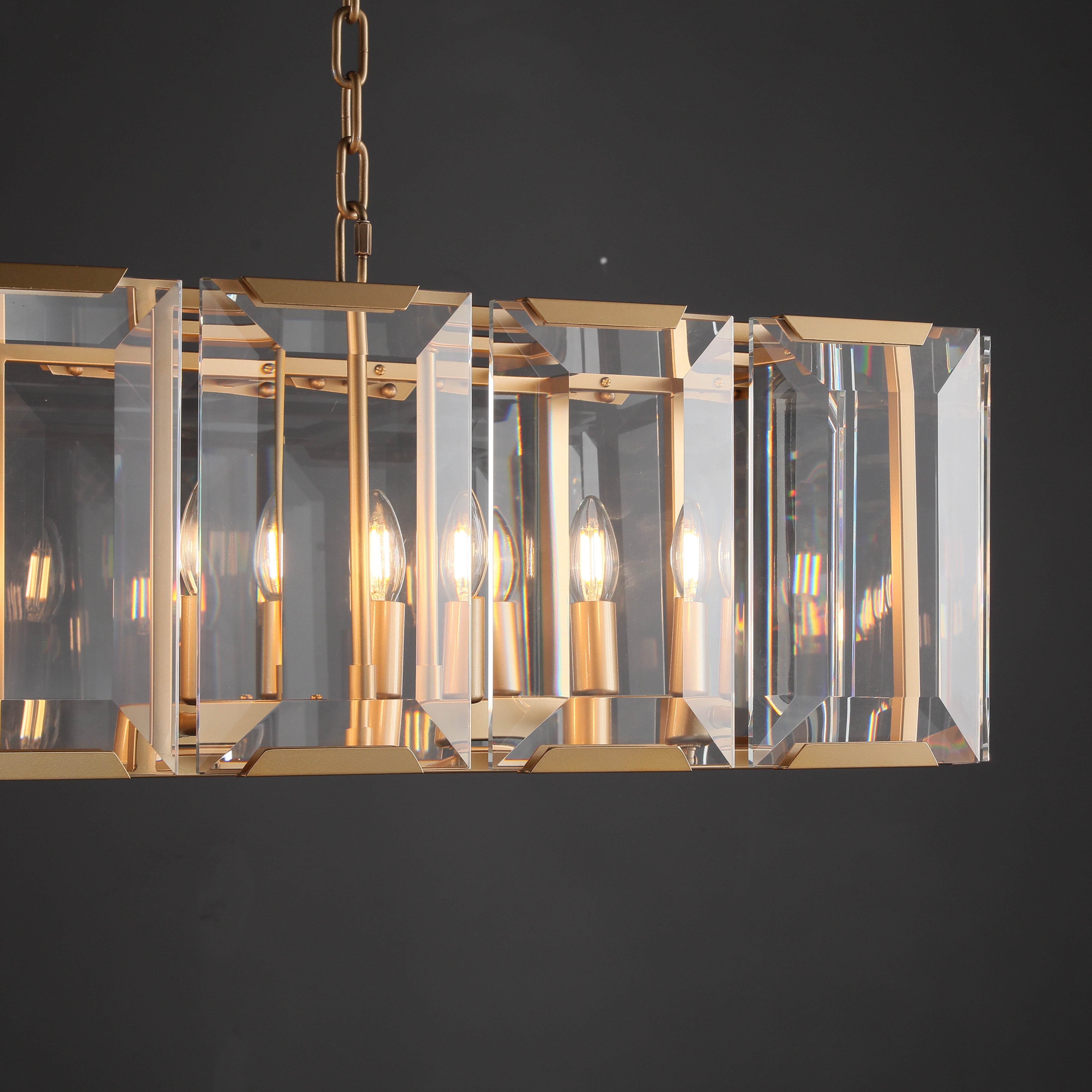 Moonlit Crystal Rectangular Chandelier 42''/54''/62''/74