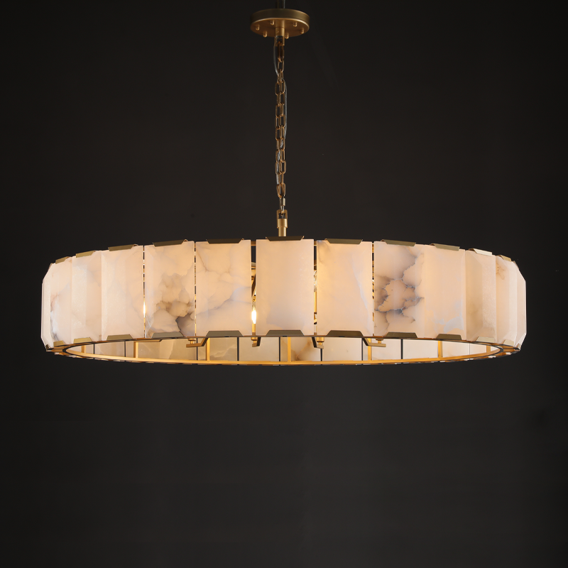 Verdant Calcite Round Chandelier 43"