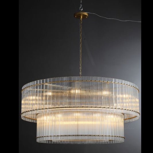 Sammi Modern 2-Tier Round Chandelier 60" For Living Room, Bedroom