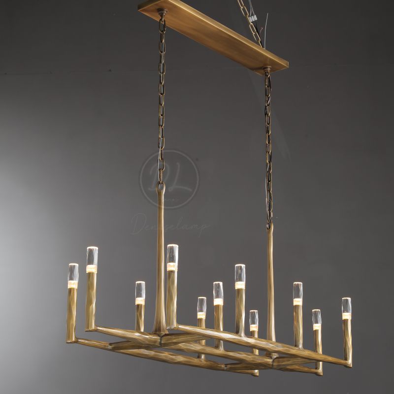 Huts Vintage Twig Stripe Texture Linear Chandelier 54"/72"