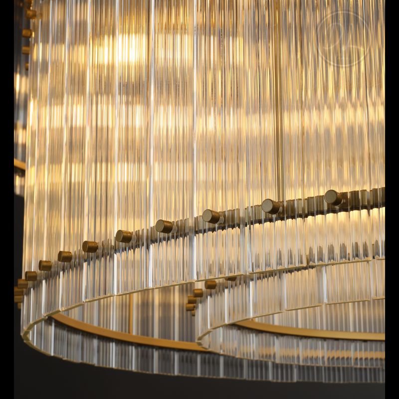 Sammi Modern 2-Tier Round Chandelier 60" For Living Room, Bedroom