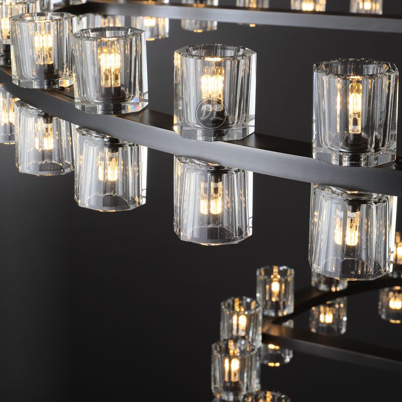 2-Tier Wine-Glass Round Chandelier 60",108-Lights