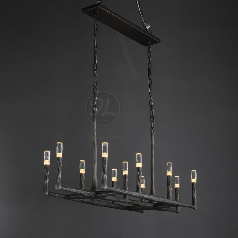 Huts Vintage Twig Stripe Texture Linear Chandelier 54"/72"