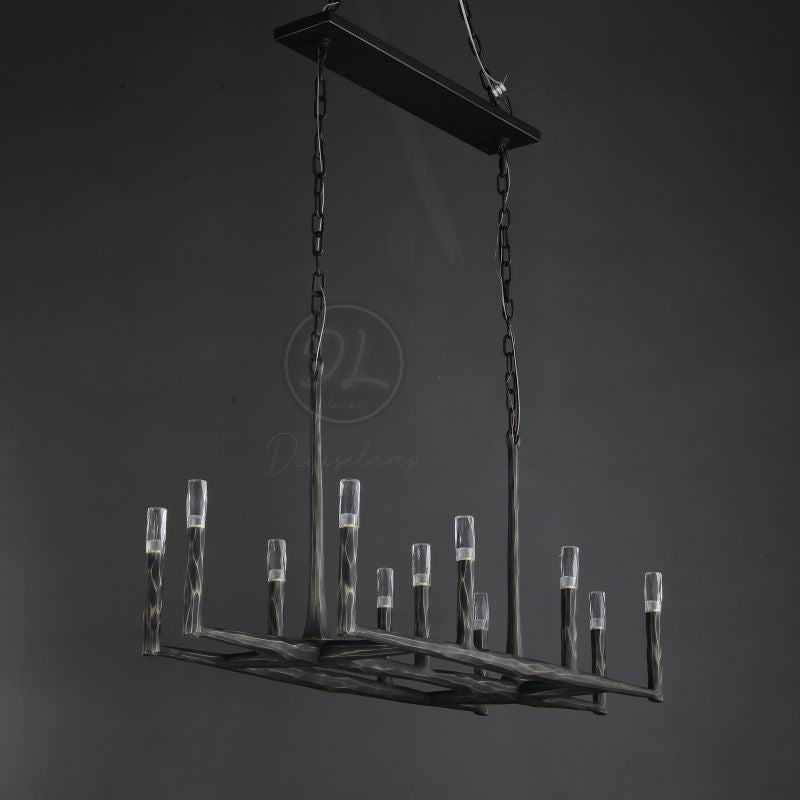 Huts Vintage Twig Stripe Texture Linear Chandelier 54"/72"