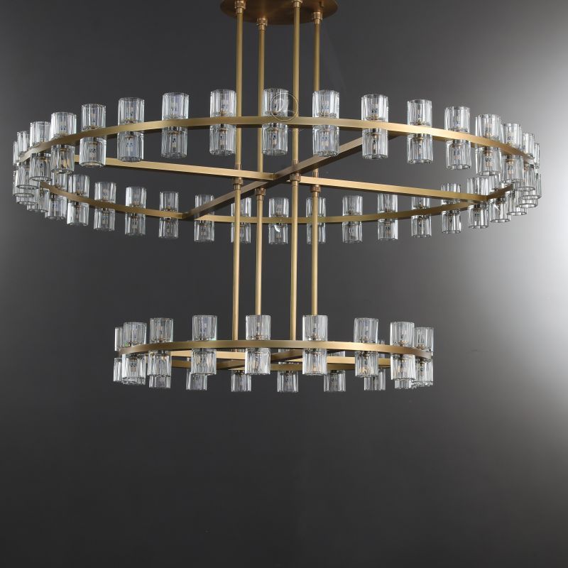 Wine-Glass 2-Tier Round Chandelier 60",108-Lights