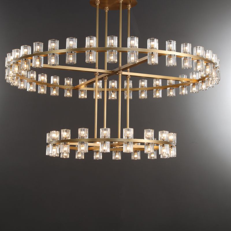 Wine-Glass 2-Tier Round Chandelier 60",108-Lights