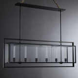 Serene Glass Lantern Rectangular Chandelier 54"/ 72"