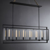 Serene Glass Lantern Rectangular Chandelier 54"/ 72"