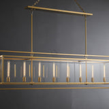 Serene Glass Lantern Rectangular Chandelier 54"/ 72"