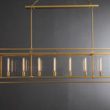 Serene Glass Lantern Rectangular Chandelier 54"/ 72"